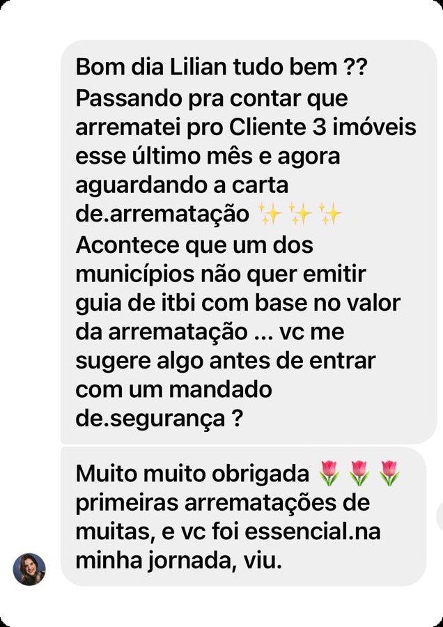 Aluna arrematou três imóveis para um cliente e pergunta sobre ITBI